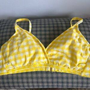 Kona Sol Yellow and White Plaid Bralette